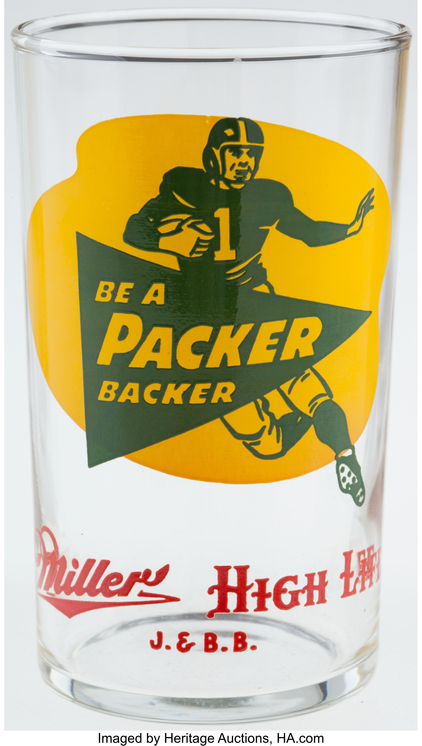 Late 1950 S Green Bay Packers Miller High Life Chaser Glass Lot Heritage Auctions