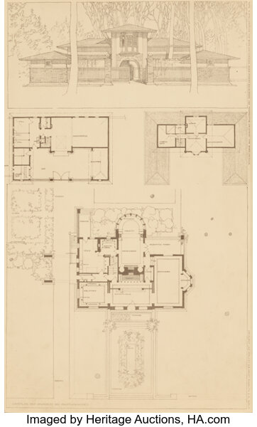 FRANK LLOYD WRIGHT (American, 1867-1959). Perspectives of the