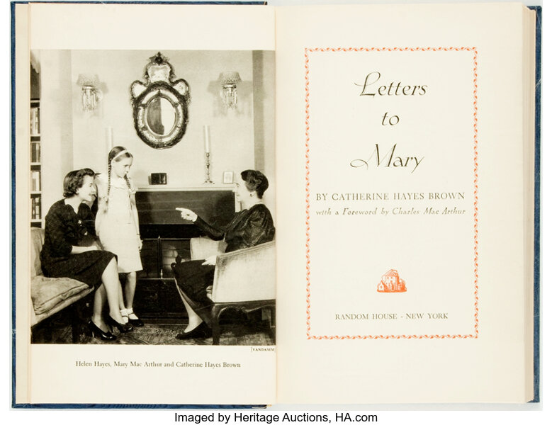 Catherine Hayes Brown Signed Limited Letters To Mary New York