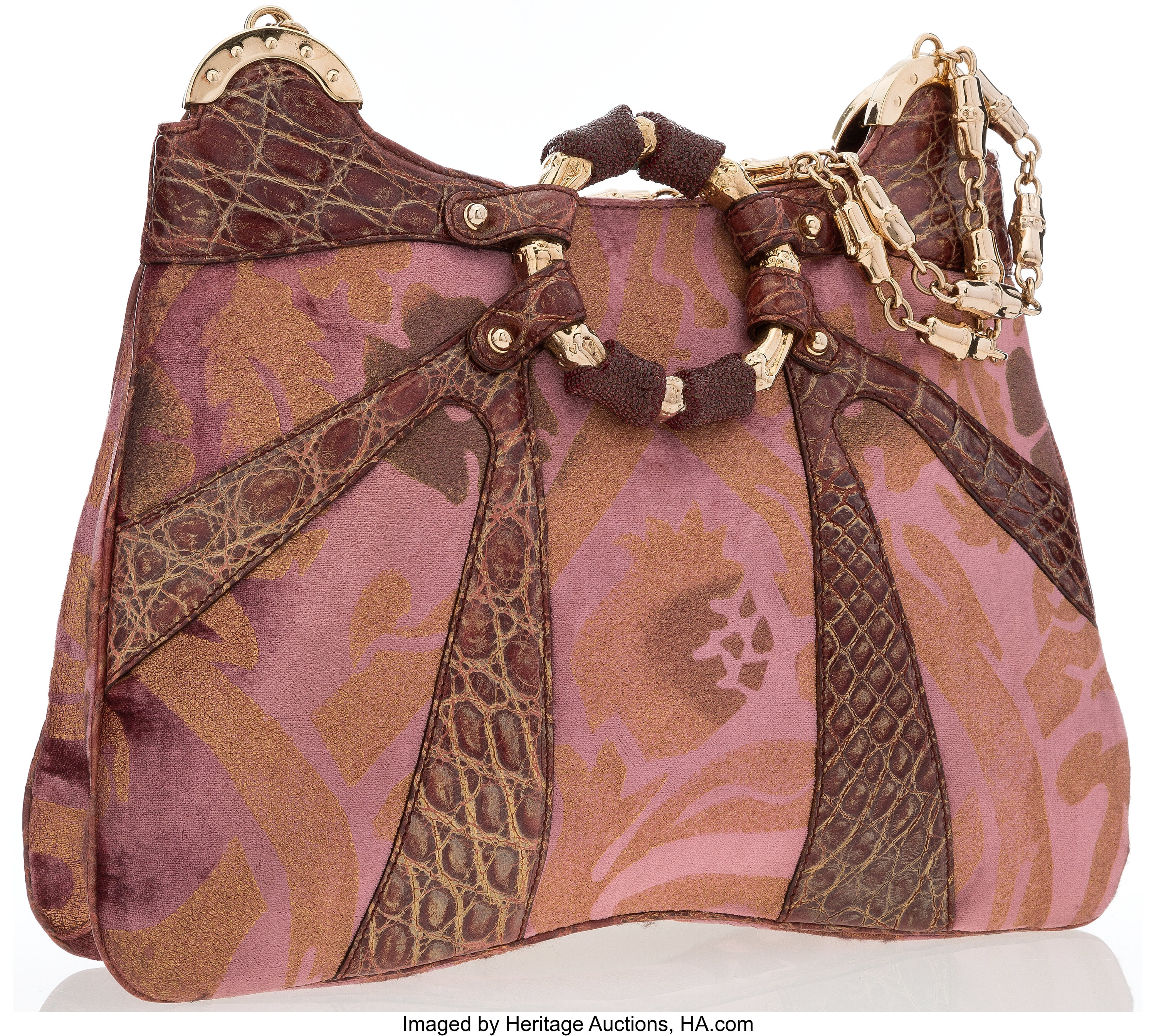 Gucci Plum Crocodile Medium Ophidia Chain Shoulder Bag Gold Hardware  Available For Immediate Sale At Sotheby's