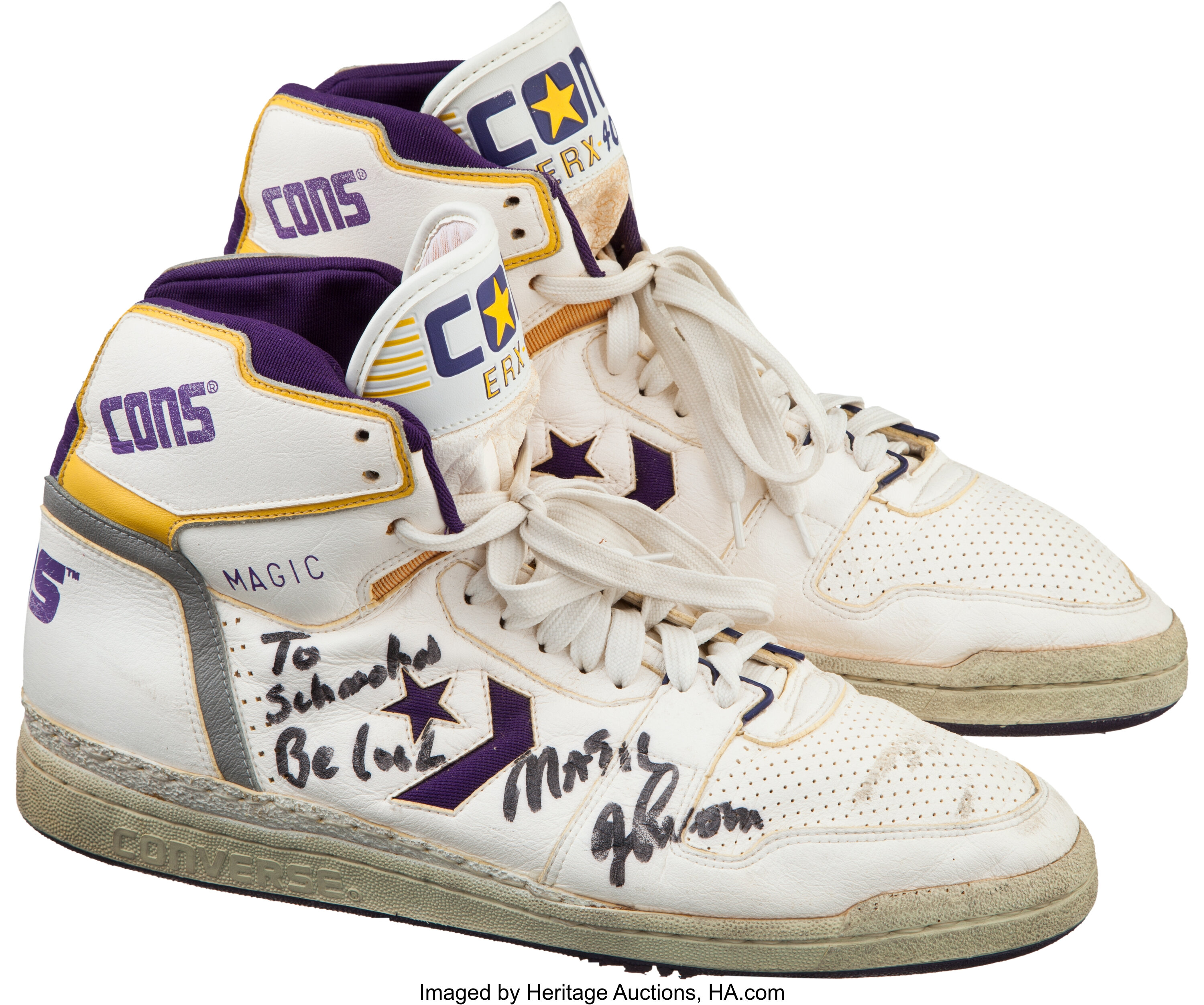 Circa 1988 Magic Johnson Game Worn Los Angeles Lakers Shoes. Lot 83032 Heritage Auctions