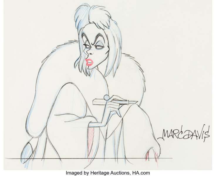 Cruella de Vil Original Art by Marc Davis (Walt Disney, c., Lot #19300