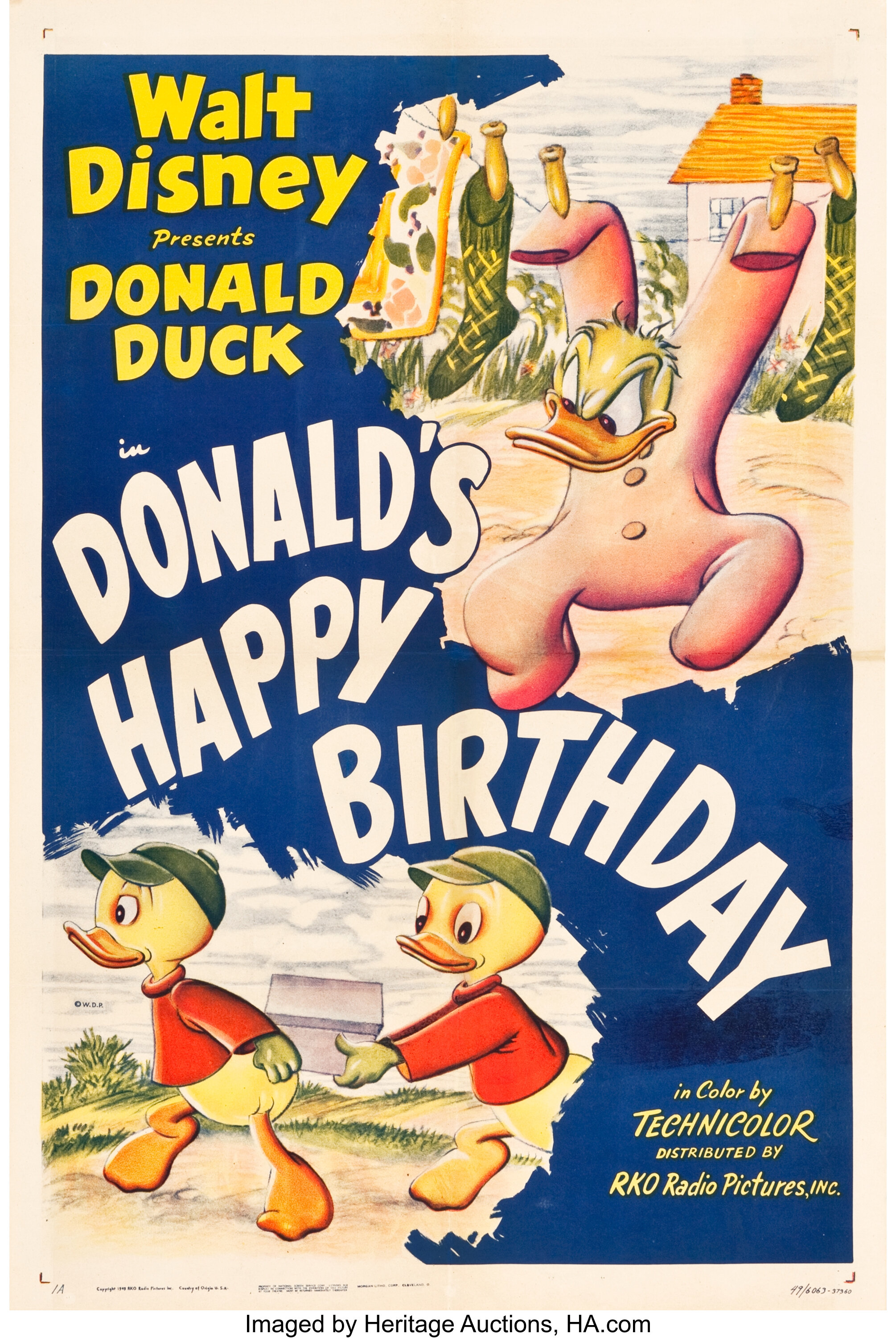 Donald S Happy Birthday Rko 1949 One Sheet 27 25 X 41 Lot Heritage Auctions