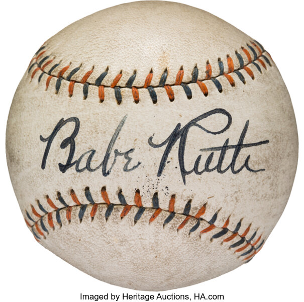 Outstanding Early 1930's Babe Ruth Single Signed Home Run Special  Baseball - JSA & Beckett LOA - PRICE REALIZED: $44,126 - SCP AUCTIONS