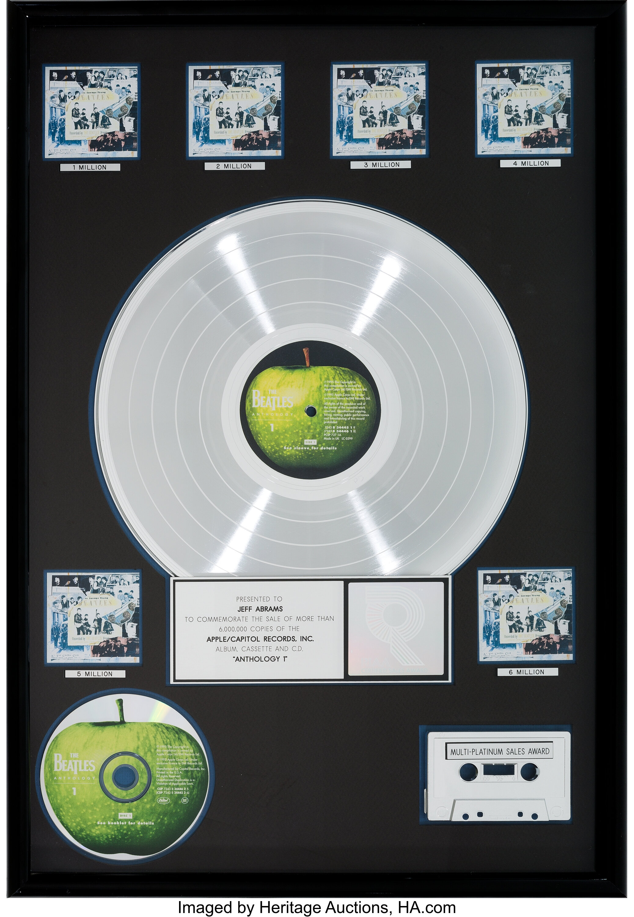 Beatles Anthology 1 Riaa Multi Platinum Record Award Apple Emi Lot Heritage Auctions