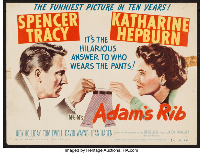 Adams Rib Mgm 1949 Trimmed Title Lobby Card 105 X - 