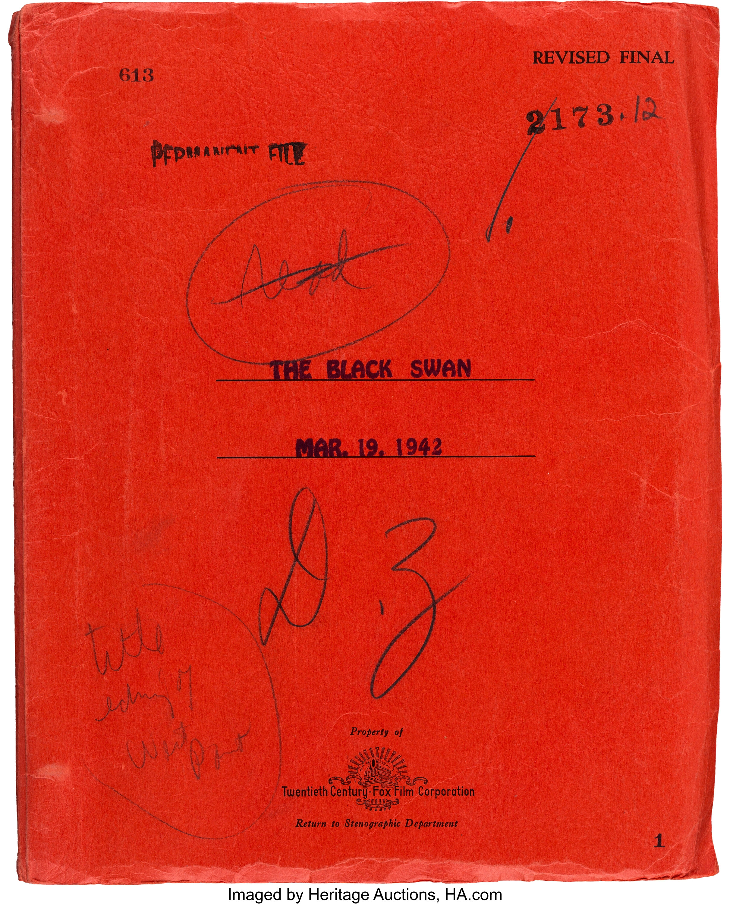 Script from "The Black Movie/TV Memorabilia Documents | Lot #89286 | Heritage Auctions
