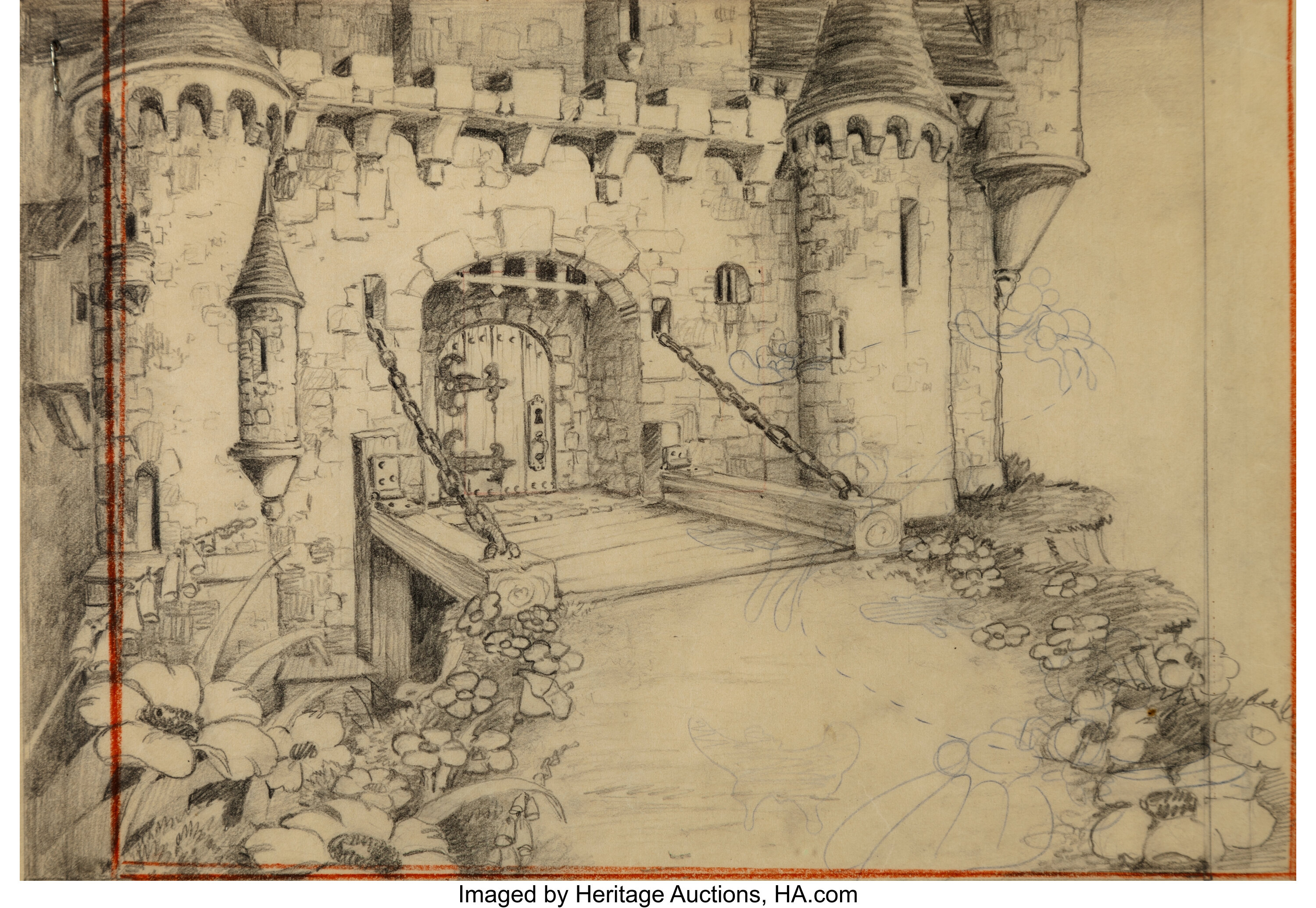 Giantland Castle Layout Drawing Walt Disney 1933 Animation
