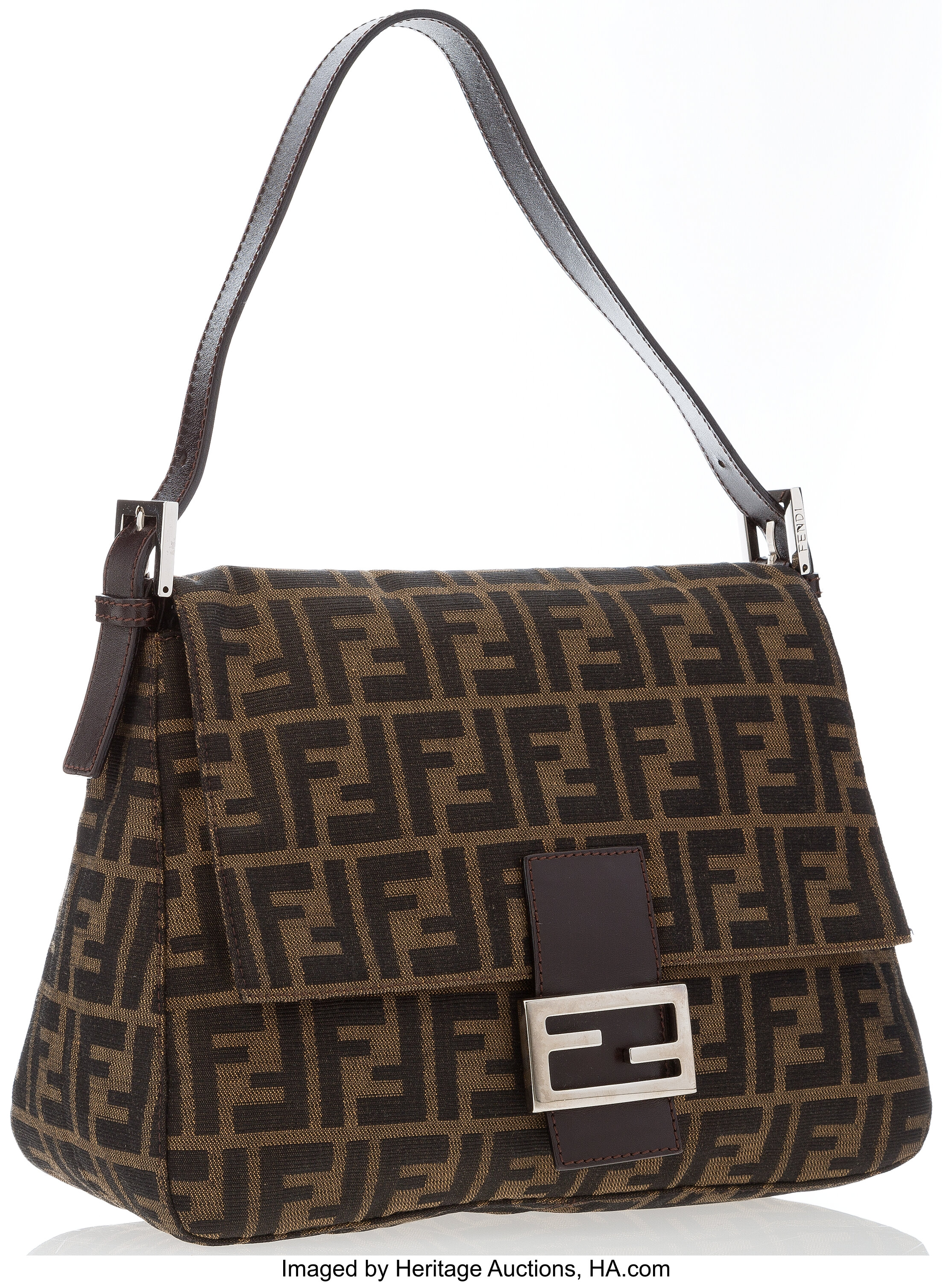 Sold at Auction: Fendi - Shoulder Bag with Zucca Canvas and