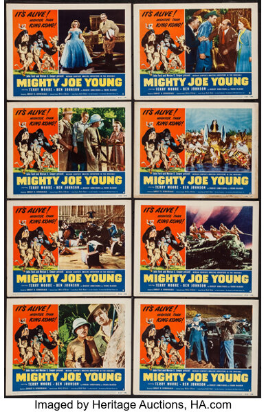 Mighty Joe Young Rko R 1953 Lobby Card Set Of 8 11 X 14 Lot Heritage Auctions