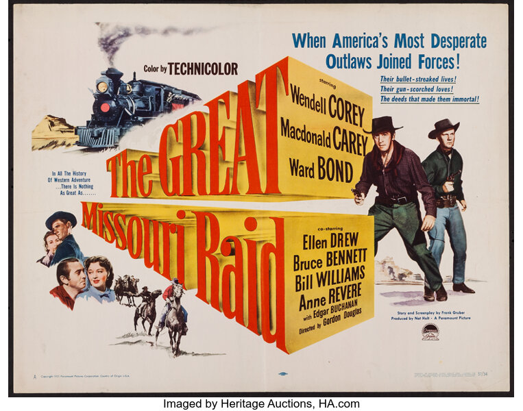 The Great Missouri Raid & Other Lot (Paramount, 1951). Half Sheets