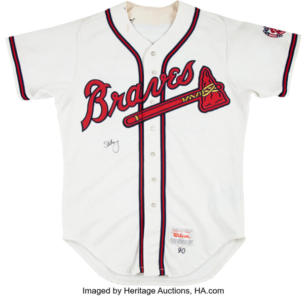 1990 Steve Avery Game Worn Atlanta Braves Jersey.  Baseball, Lot #83518