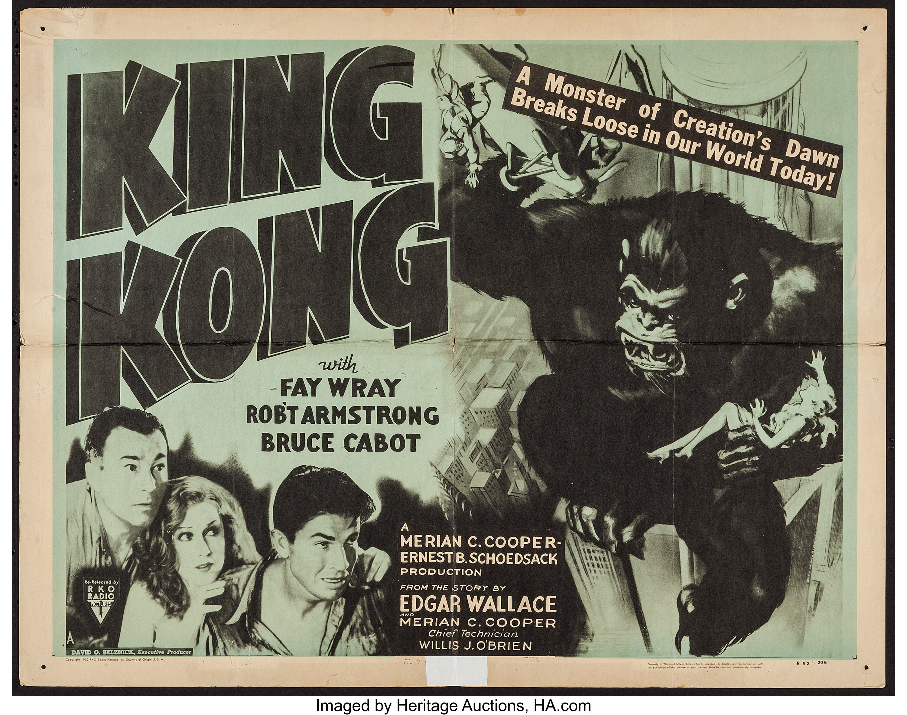 King Kong (RKO, R-1952). Half Sheet (22