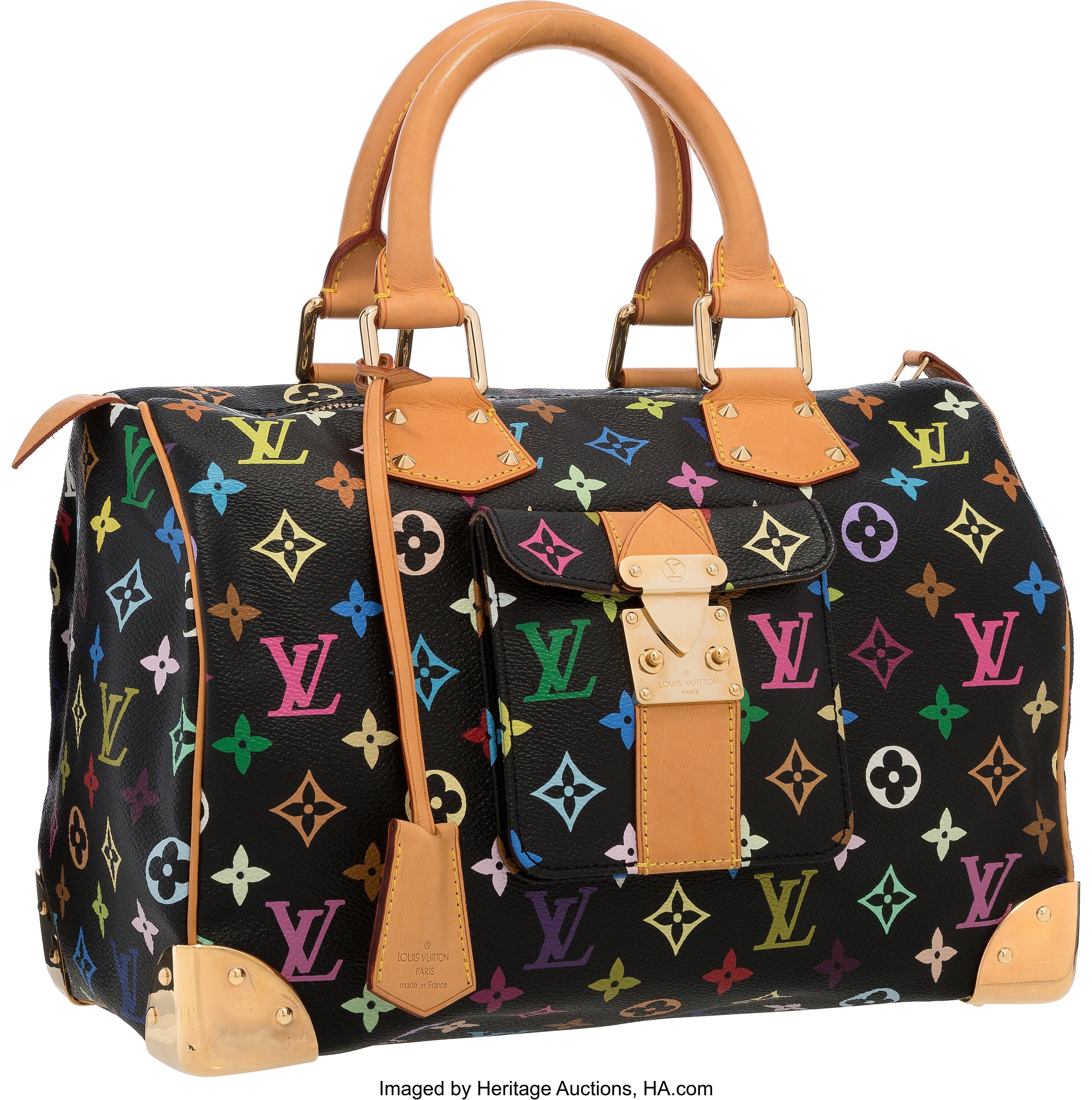 Louis Vuitton Black Multicolore Monogram Canvas Speedy 30 Bag Louis Vuitton