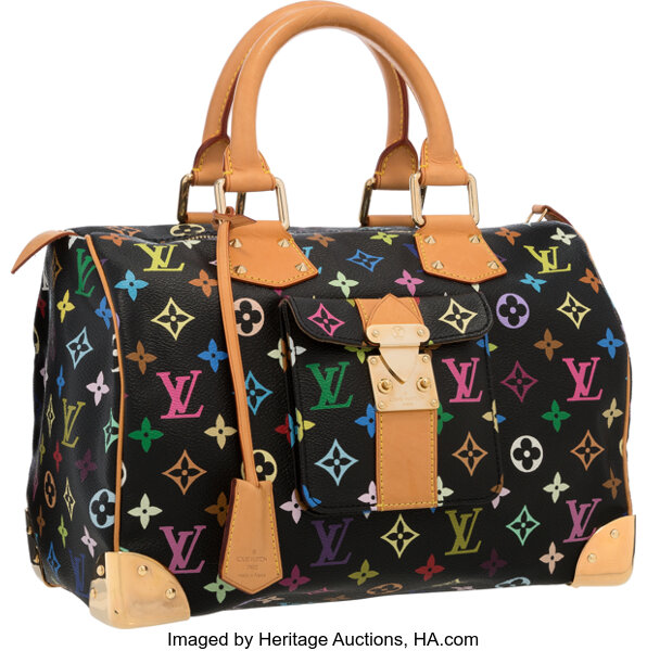 Louis Vuitton Black Multicolore Monogram Canvas Speedy 30 Louis Vuitton