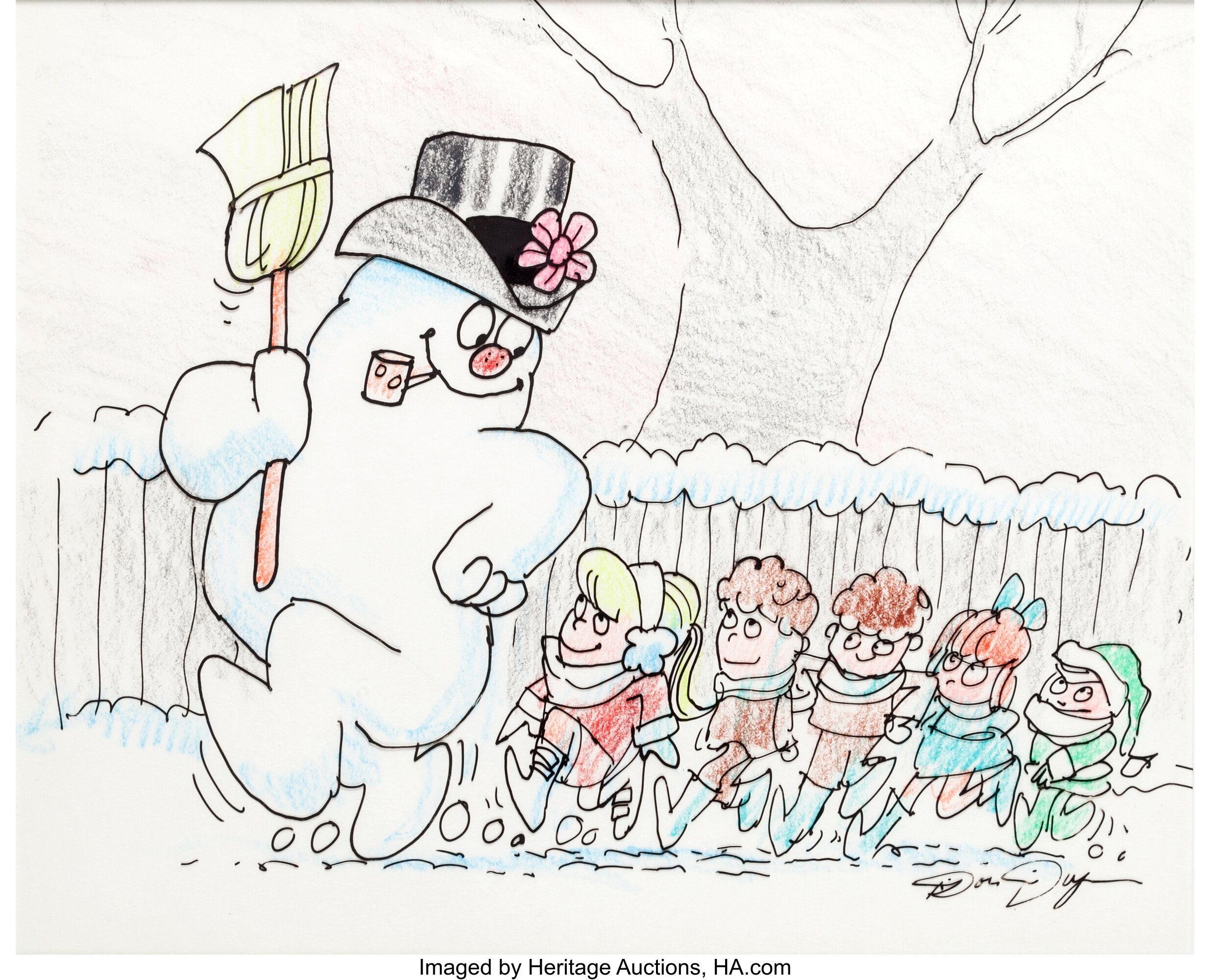 Frosty The Snowman Storyboard Illustration By Dan Duga Lot 95699