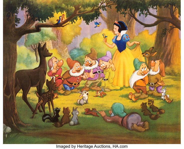 Snow White and the Seven Dwarfs Limited Edition Lithograph (Walt