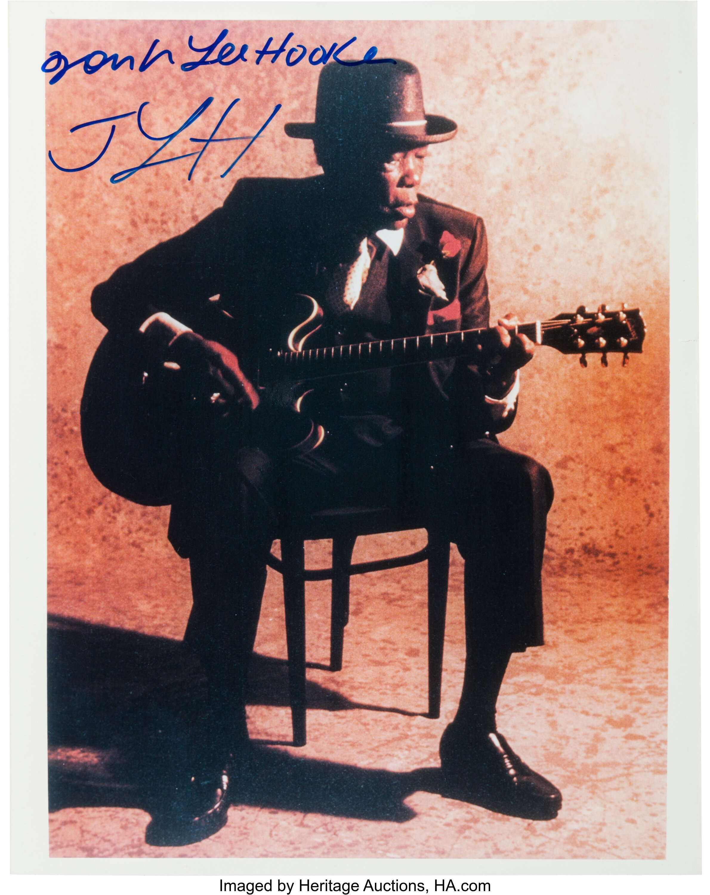 John Lee Hooker Signed Color Photo. Music Memorabilia | Lot