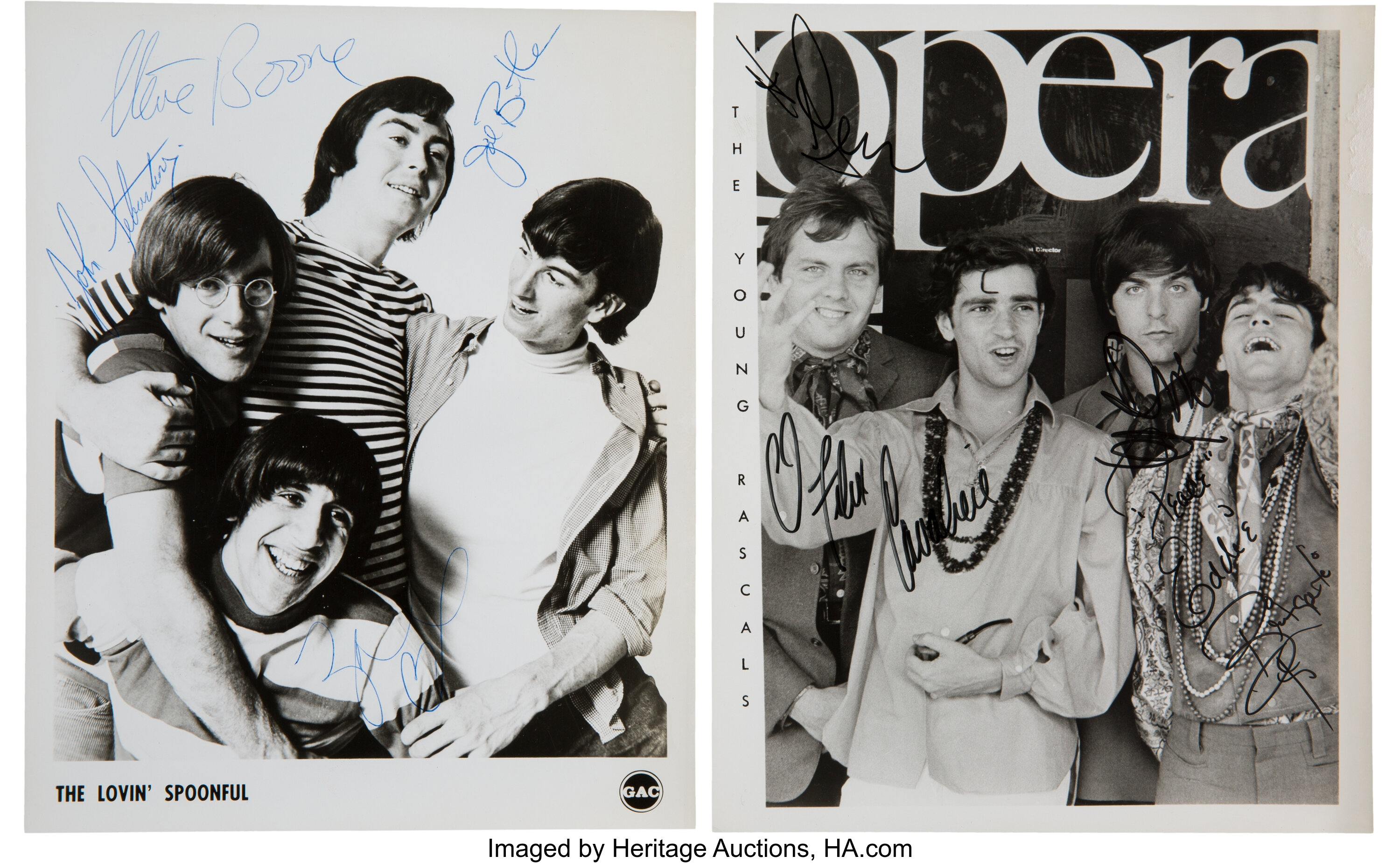 The Lovin Spoonful The Young Rascals Autographed Photos Lot 550 Heritage Auctions