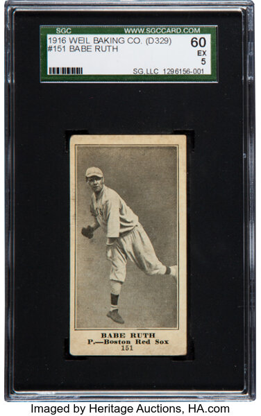 Babe Ruth 1960 Fleer Baseball Card #3- SGC Graded 3 VG (New York Yanke –  CollectibleXchange