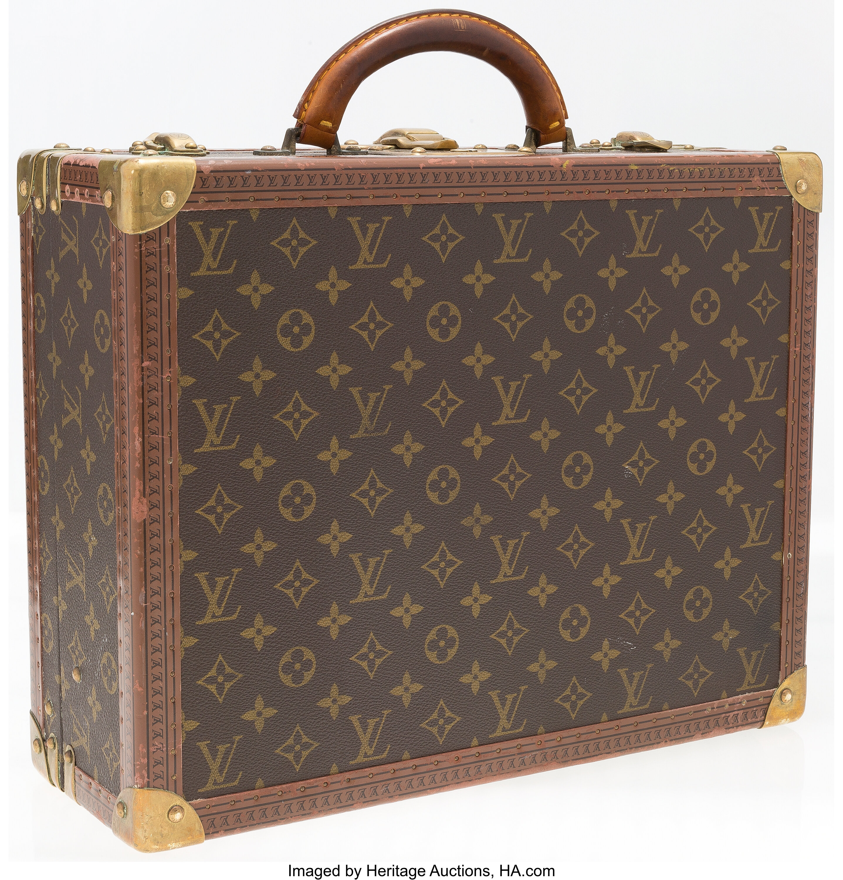 Louis Vuitton Classic Monogram Canvas Alzer 45 Hardsided Trunk., Lot  #19065