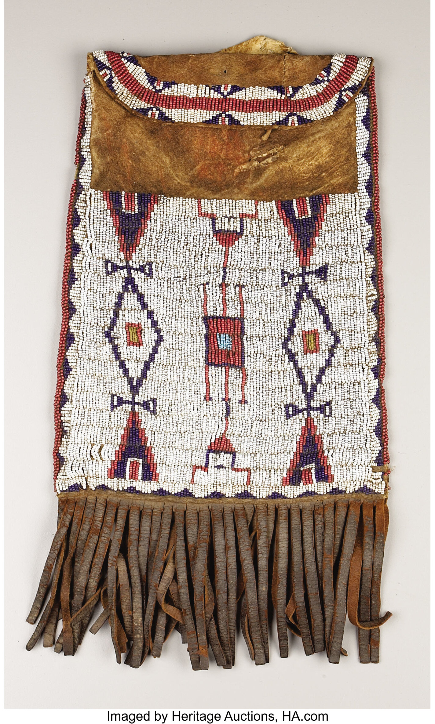 A CHEYENNE BEADED LEATHER DISPATCH CASE. . c. 1880. ... Paintings | Lot ...