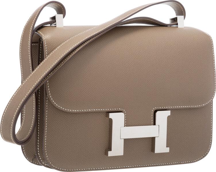 Hermes Constance Bag Epsom Leather Palladium Hardware In Brown
