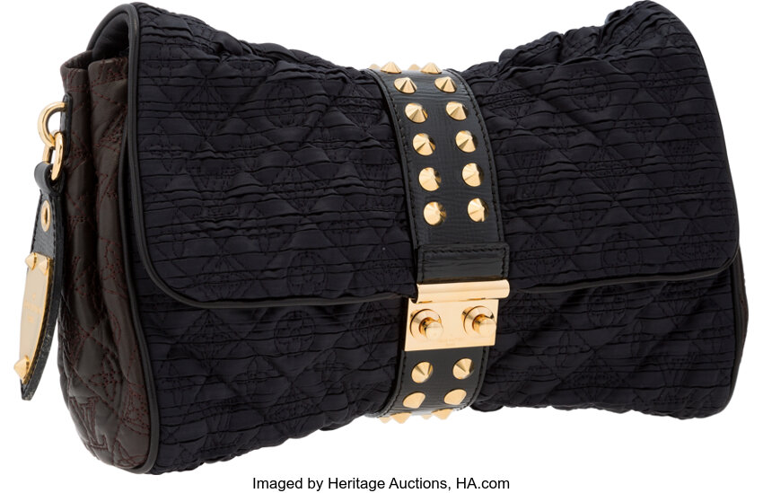 Louis Vuitton Black Monogram Satin Clutch