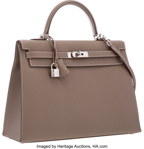 Hermes Kelly 25 Epsom Etoupe Palladium Hardware