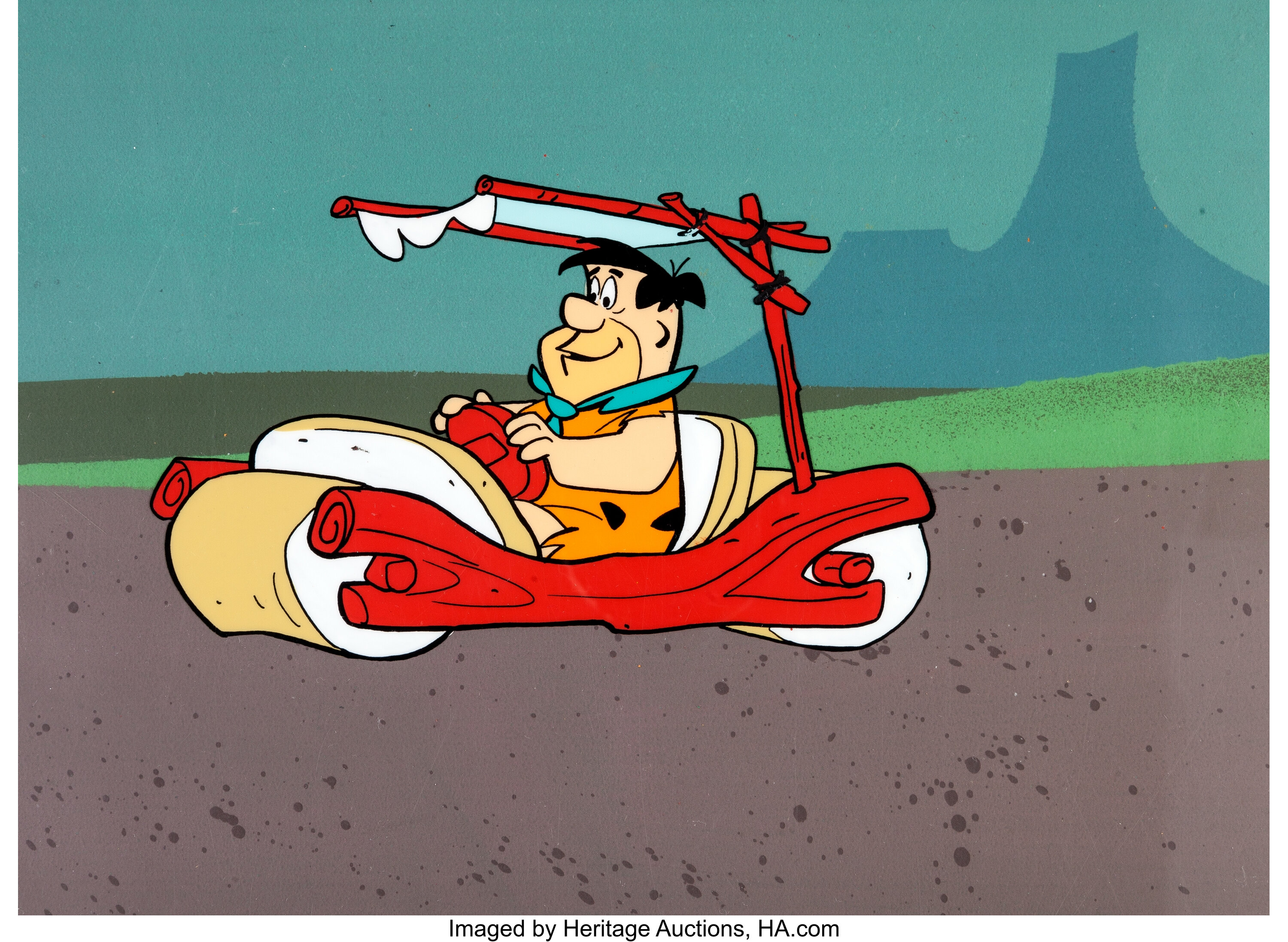 The Flintstones Fred Flintstone In His Car Color Model Cel Lot Heritage Auctions