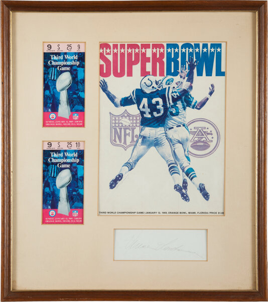 1969 SUPER BOWL III 3 TICKET JETS VS COLTS PSA 1 JOE NAMATH YELLOW VARIATION