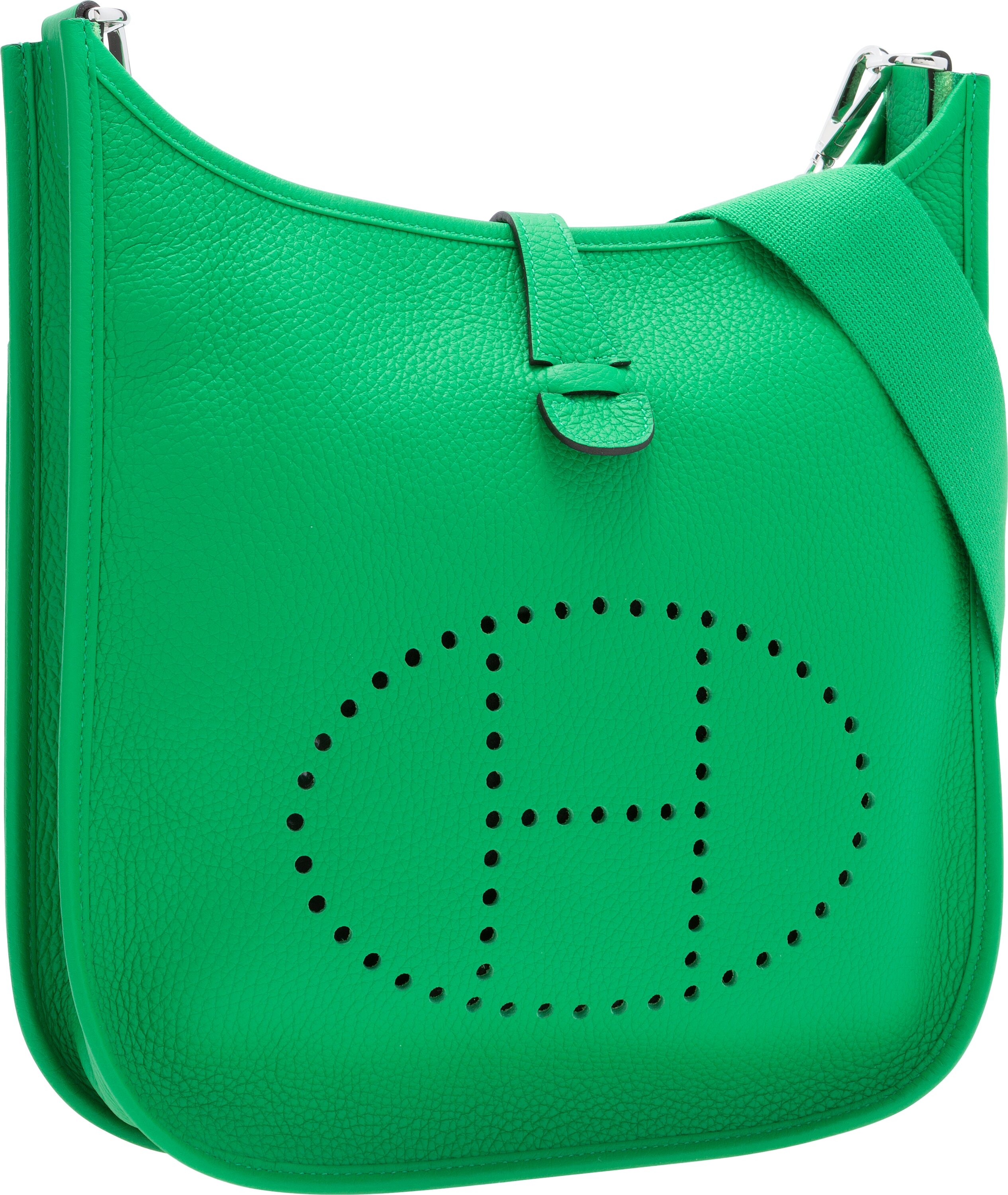 Hermes Evelyne III PM Epsom Bamboo Green Leather Crossbody Bag