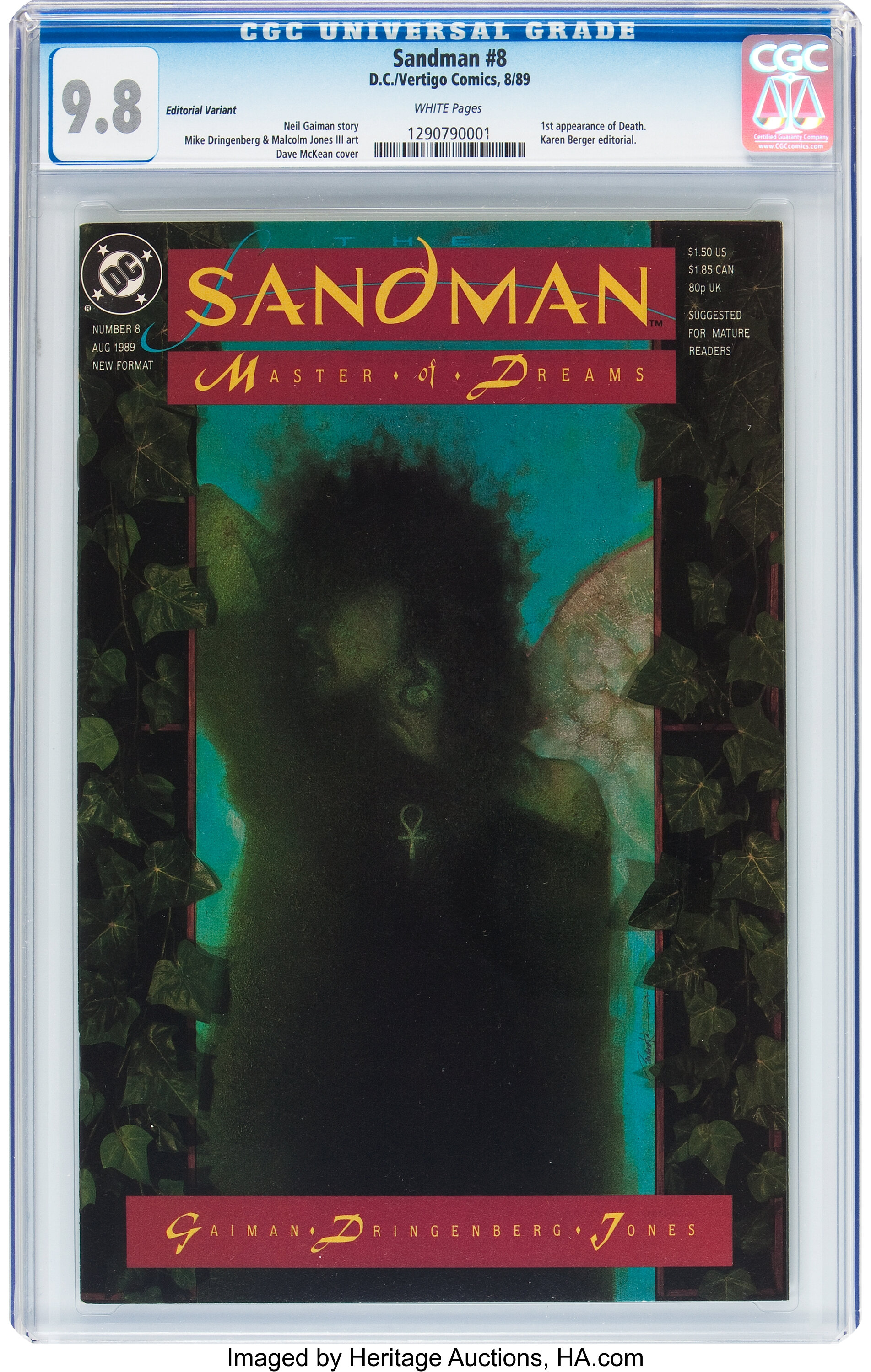 Sandman #8 Editorial Variant (DC, 1989) CGC NM/MT 9.8 White | Lot ...