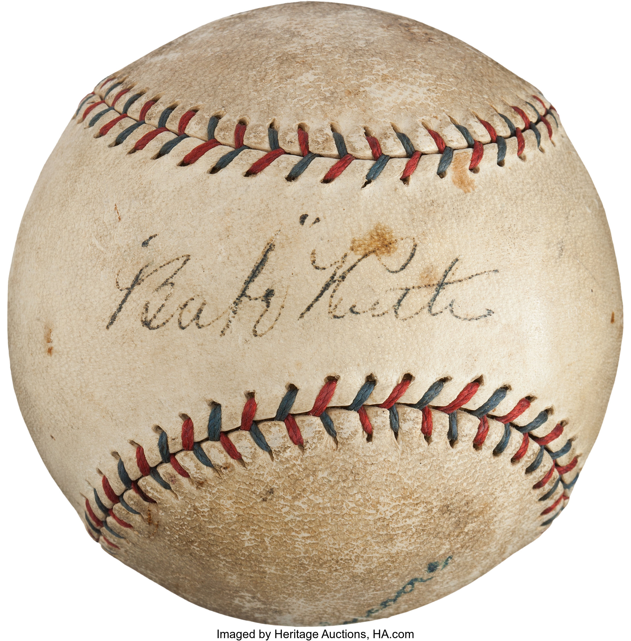 1920's Babe Ruth Single Signed Baseball