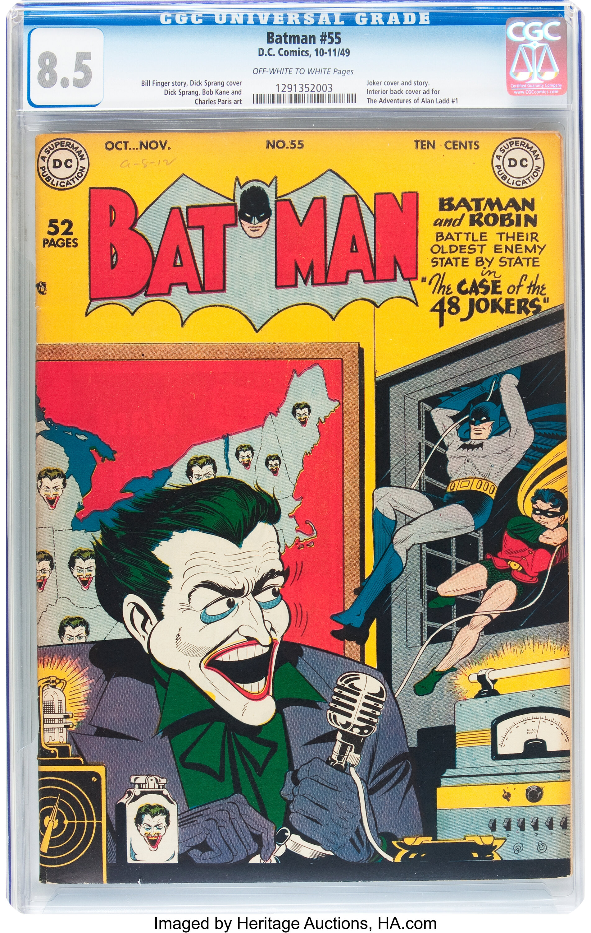 Batman #55 (DC, 1949) CGC VF+  Off-white to white pages.... | Lot #91044  | Heritage Auctions