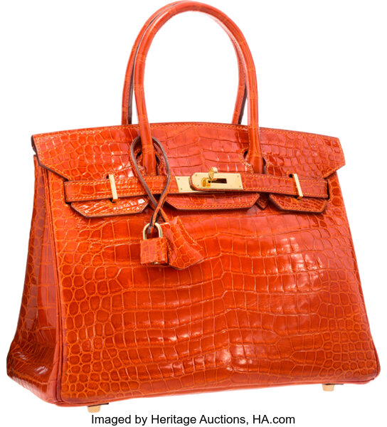 Hermes 30cm Orange Epsom Leather Gold Plated Birkin Bag - Yoogi's