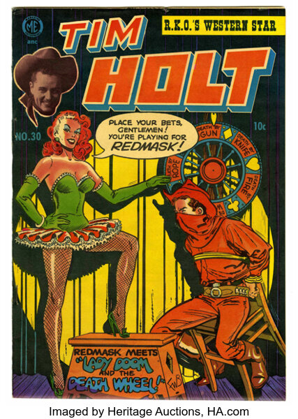 Golden Age (1938-1955):Western, Tim Holt #30 Mile High pedigree (Magazine Enterprises, 1952) Condition: VF+. The Red Mask is in dutch with a filly on this g...