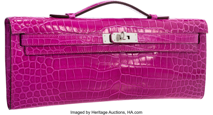 Hermes Birkin 25 Rose Scheherazade Porosus Crocodile Palladium Hardware