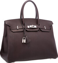 Hermes Limited Edition 32cm Fauve Tadelakt Leather Retourne