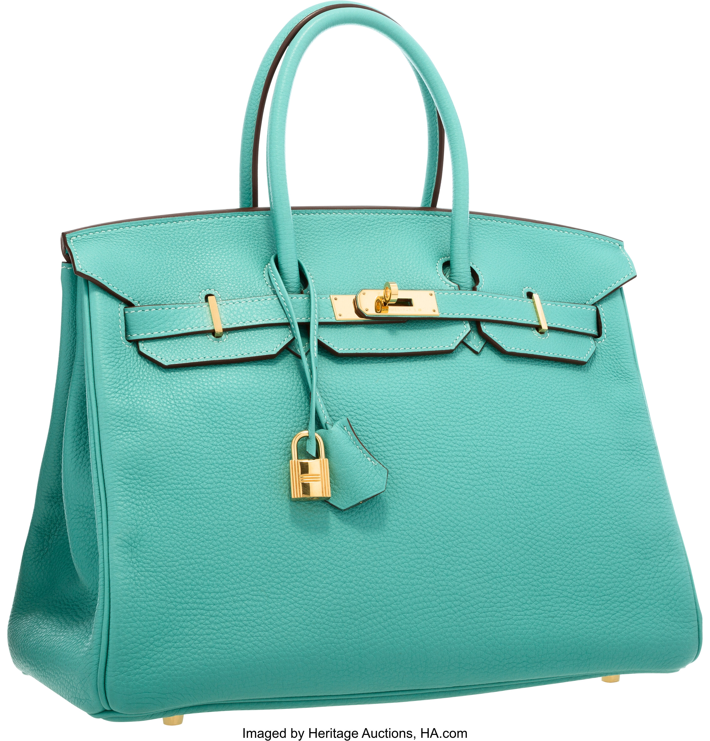 Hermes Birkin Bag Togo Leather Gold Hardware In Teal