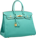 Hermes Birkin 35 Canopee Green Togo Leather Handbag - Luxury Souq