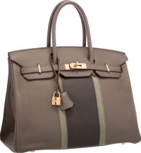 Sold at Auction: Hermes Rare 35cm Birkin Bag in Feu Taurillon