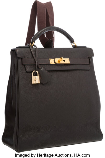 Hermes Gold Togo Leather Kelly Ado Backpack