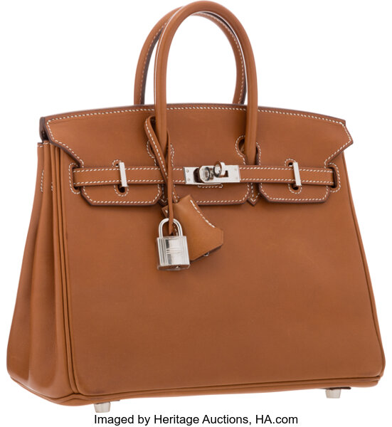 Hermes 25cm Natural Barenia Leather Birkin Bag with, Lot #58244, Heritage  Auctions