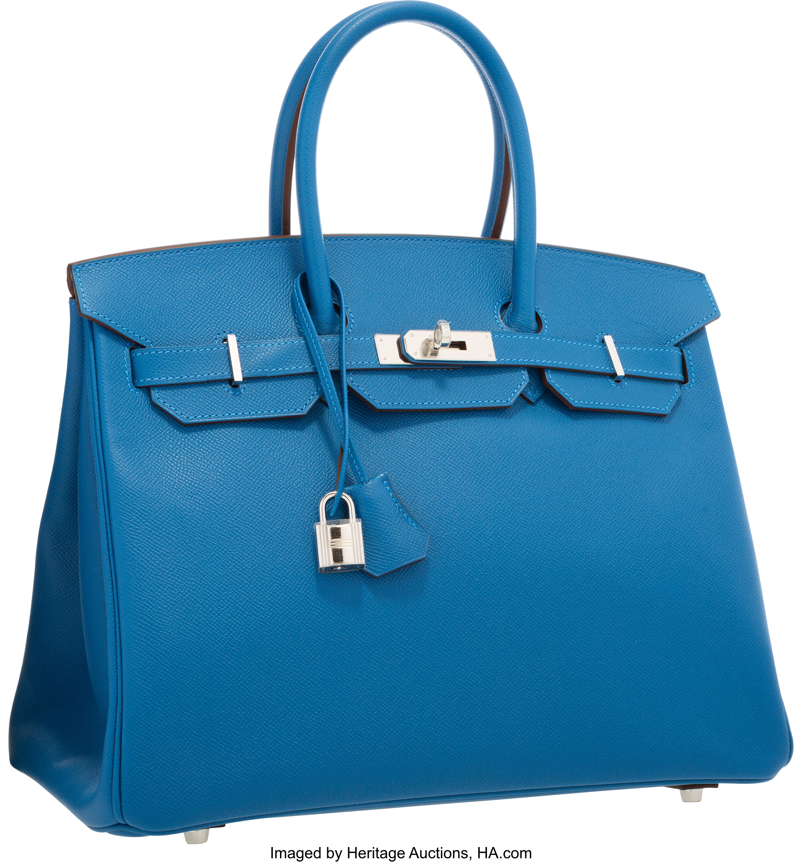 Sold at Auction: Hermes 30cm Electric Blue Togo Leather Birkin Bag