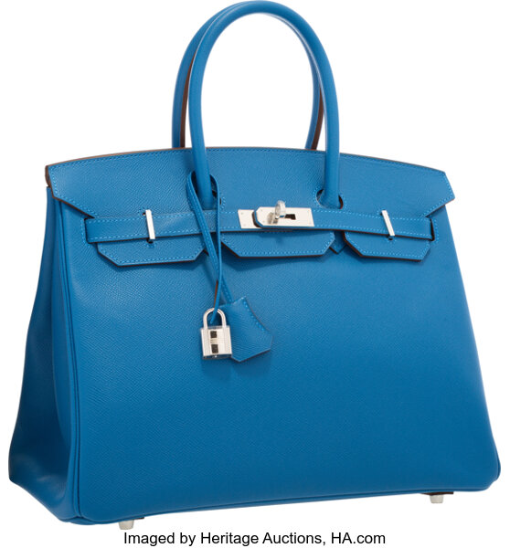 Hermes Birkin Bag Epsom Leather Gold Hardware In Light Blue