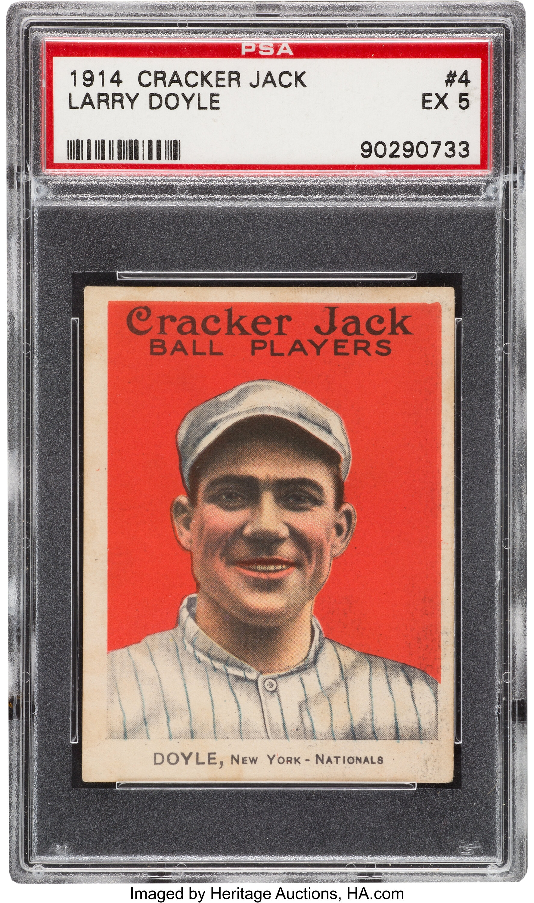 1914 Cracker Jack Larry Doyle #4 Psa Ex 5. Baseball Cards 