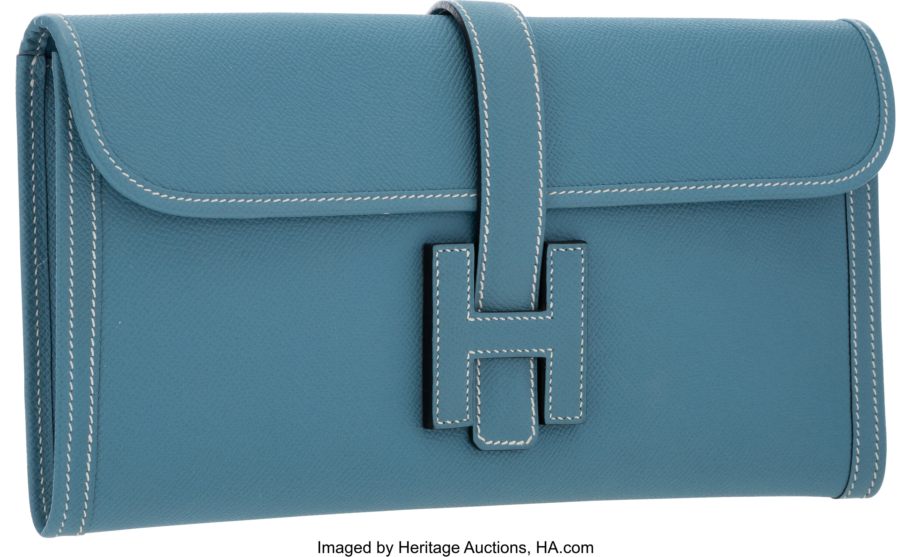 Hermes Jige Wallet Togo Leather Electric Blue