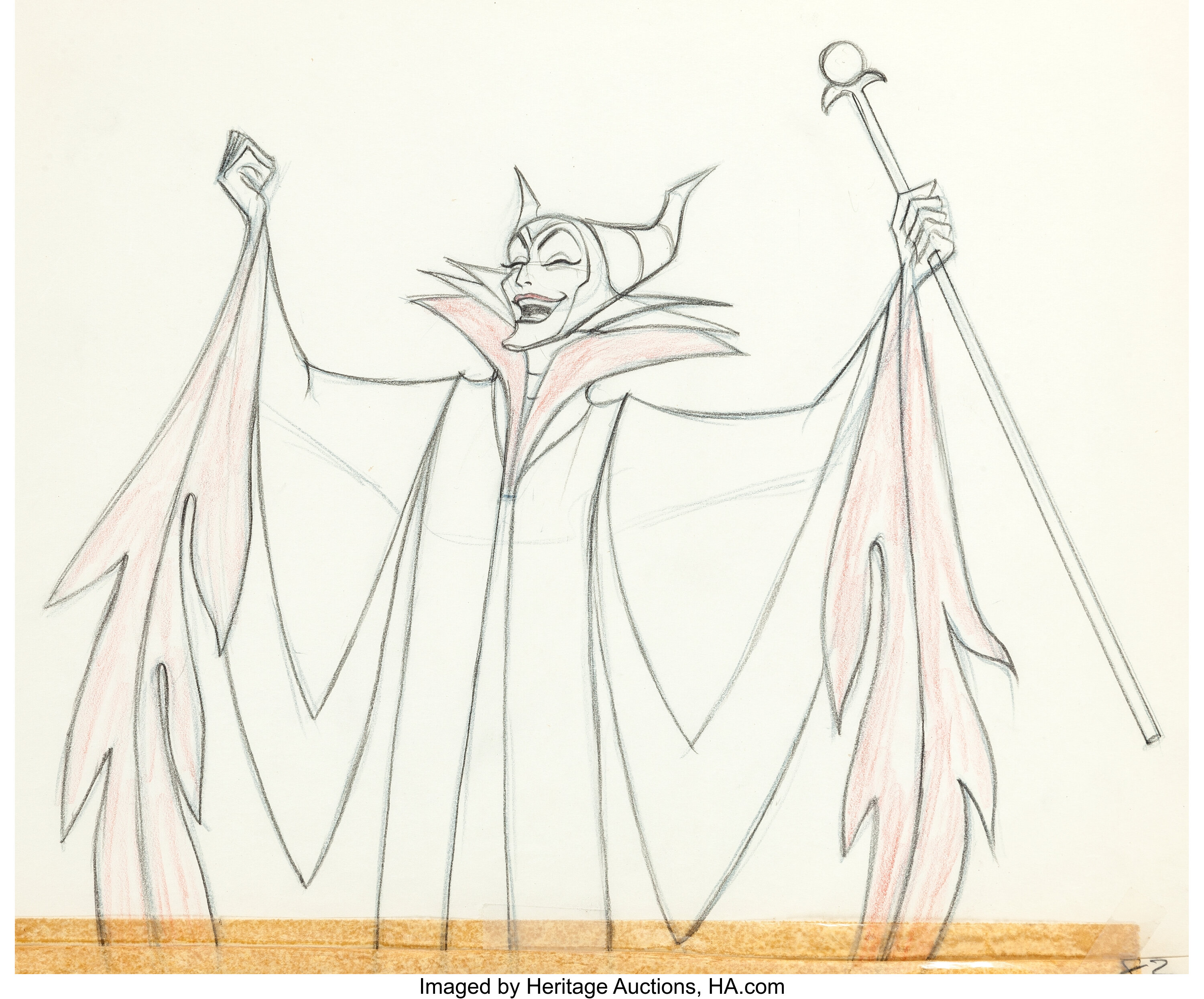 Sleeping Beauty Maleficent with Staff Production Drawing (Walt | Lot ...