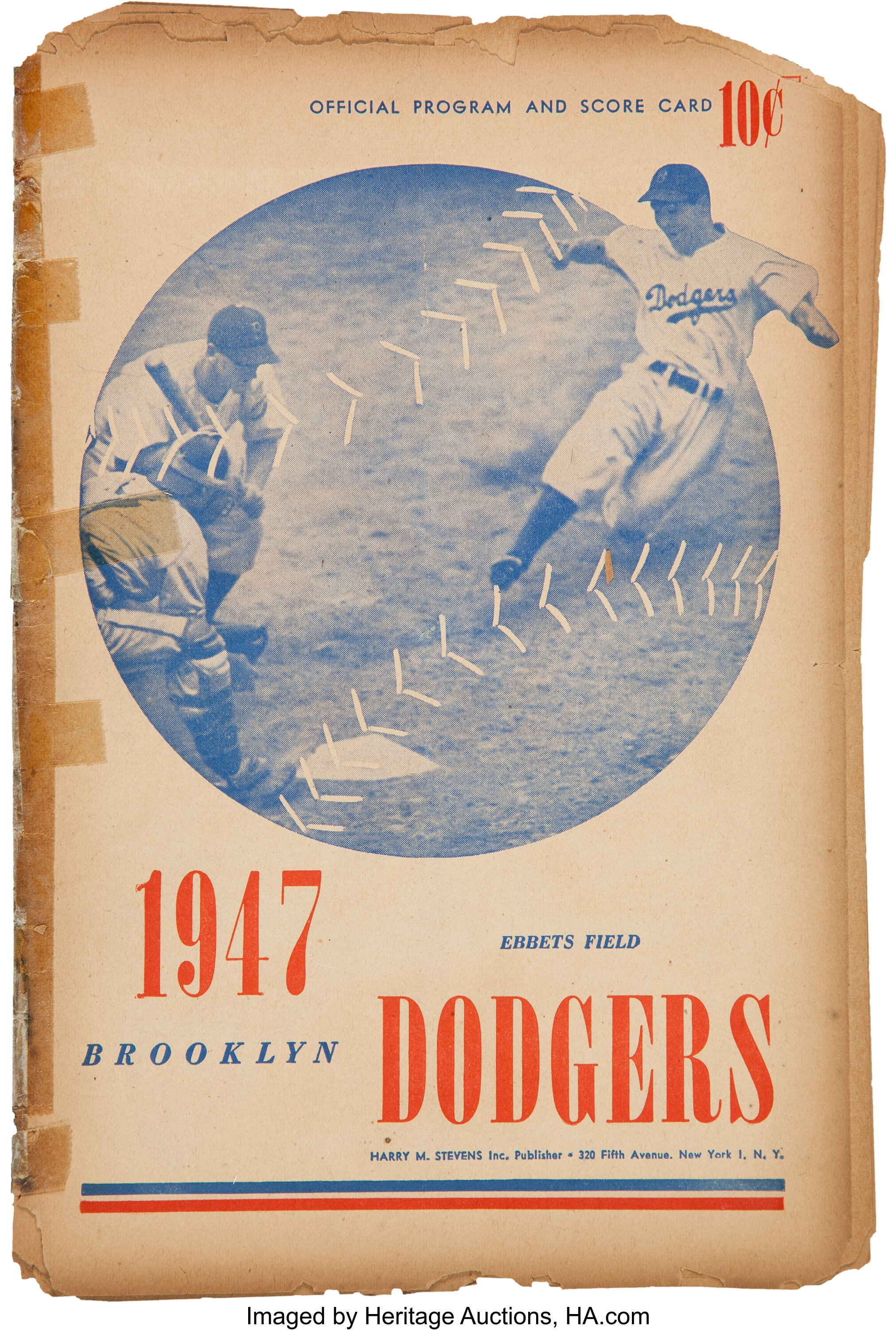 1947 Brooklyn Dodgers Exhibition Scorecard--Very First Jackie, Lot #82424